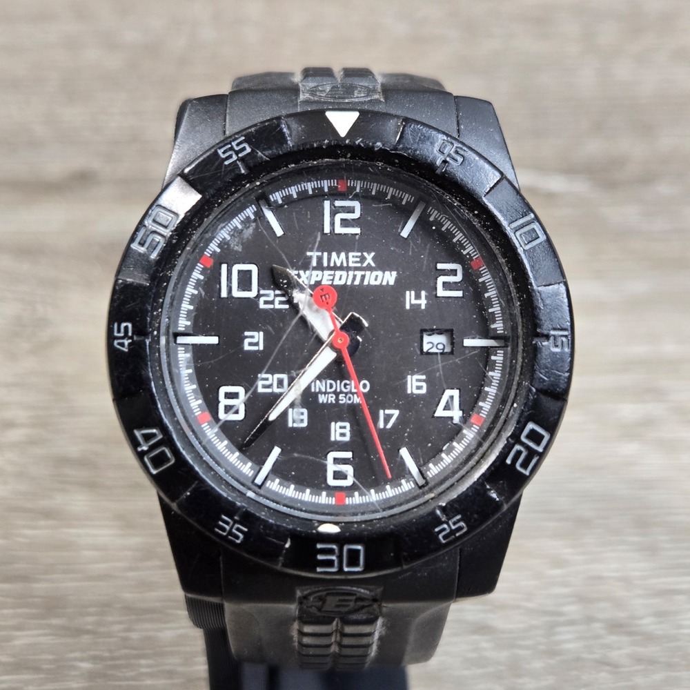Timex Expedition 43mm Black Resin Case Black Strap Men's Wristwatch Needs servic